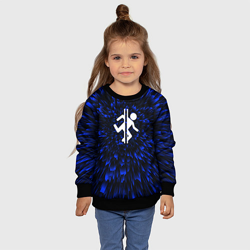 Детский свитшот Portal blue energy / 3D-Черный – фото 4