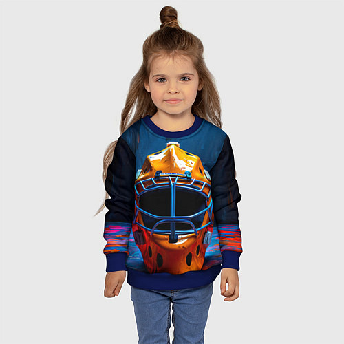 Детский свитшот Маска голкипера / 3D-Синий – фото 4