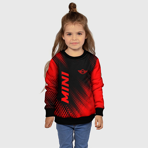Детский свитшот Mini - red gradient вертикально / 3D-Черный – фото 4