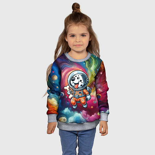Детский свитшот Funny dalmatian puppy - ai art / 3D-Меланж – фото 4