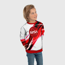 Свитшот детский Nasa абстрактные полосы, цвет: 3D-красный — фото 2
