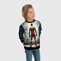 Свитшот детский Рестлер на синем, цвет: 3D-черный — фото 2