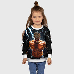 Свитшот детский Рестлер в молниях, цвет: 3D-белый — фото 2