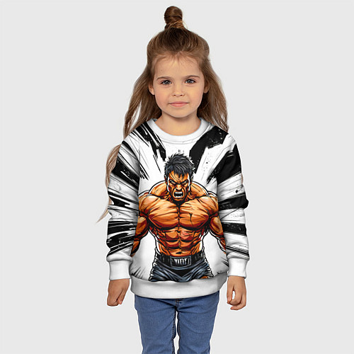 Детский свитшот Мощный реслер / 3D-Белый – фото 4