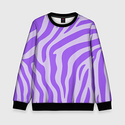Свитшот детский Лавандовый тигровый паттерн, цвет: 3D-черный