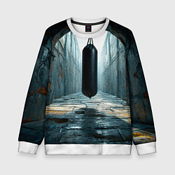 Детский свитшот Боксерская груша на черном