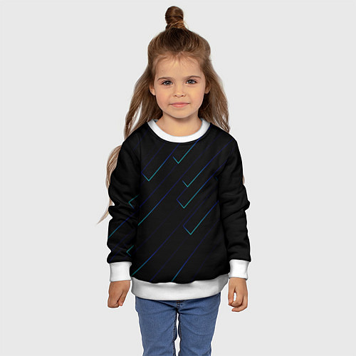 Детский свитшот Color blue black / 3D-Белый – фото 4