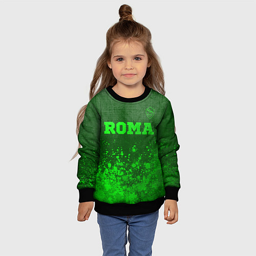 Детский свитшот Roma - green gradient посередине / 3D-Черный – фото 4