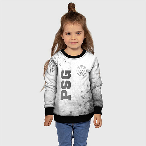 Детский свитшот PSG - white gradient вертикально / 3D-Черный – фото 4