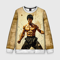 Детский свитшот Брюс Ли на бежевом