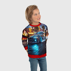 Свитшот детский ВМБ неоновый свет, цвет: 3D-красный — фото 2