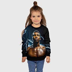 Свитшот детский Мухаммед Али и молния, цвет: 3D-черный — фото 2