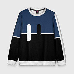 Детский свитшот Простая абстракция сине-чёрный с белым