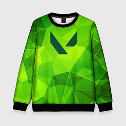 Свитшот детский Valorant green poly, цвет: 3D-черный