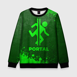 Детский свитшот Portal - green gradient
