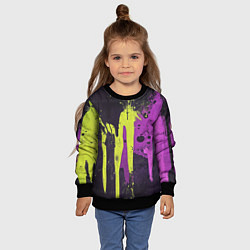 Свитшот детский Желтая и фиолетовая краска на черном, цвет: 3D-черный — фото 2