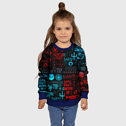 Свитшот детский Twenty one pilots rock pattern, цвет: 3D-синий — фото 2