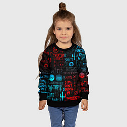 Свитшот детский Twenty one pilots rock pattern, цвет: 3D-черный — фото 2
