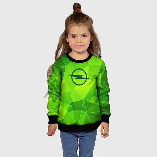 Детский свитшот Opel green poly / 3D-Черный – фото 4