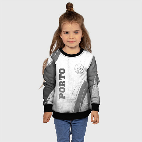 Детский свитшот Porto - white gradient вертикально / 3D-Черный – фото 4