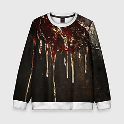 Свитшот детский Стекающий мед - текстура, цвет: 3D-белый