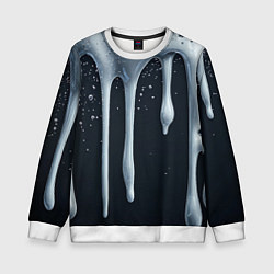 Свитшот детский Белая объемная слизь текстура, цвет: 3D-белый