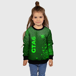 Свитшот детский GTA6 - green gradient вертикально, цвет: 3D-черный — фото 2