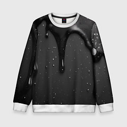 Свитшот детский Черная текстура - хром, цвет: 3D-белый