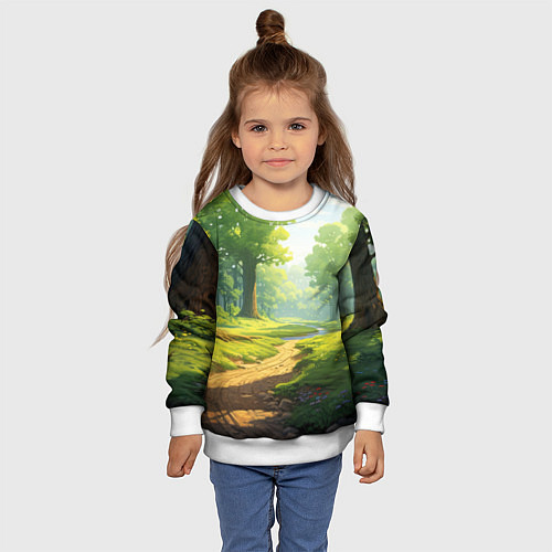 Детский свитшот Fabulous forest / 3D-Белый – фото 4