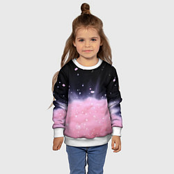 Свитшот детский Розовая текстура с лепестками, цвет: 3D-белый — фото 2