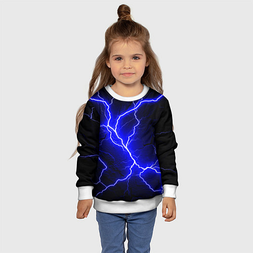 Детский свитшот Color blue black / 3D-Белый – фото 4
