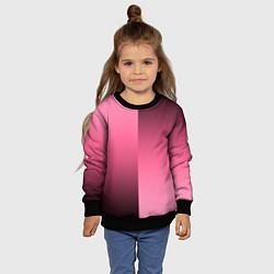 Свитшот детский Розовый с затемнением градиент пополам, цвет: 3D-черный — фото 2