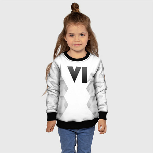 Детский свитшот GTA 6 white poly / 3D-Черный – фото 4