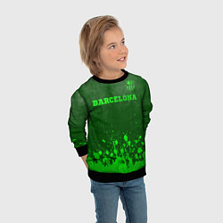 Свитшот детский Barcelona - green gradient посередине, цвет: 3D-черный — фото 2