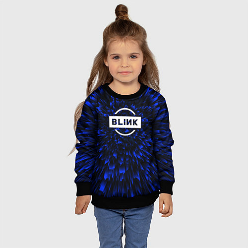 Детский свитшот Blackpink blue energy / 3D-Черный – фото 4