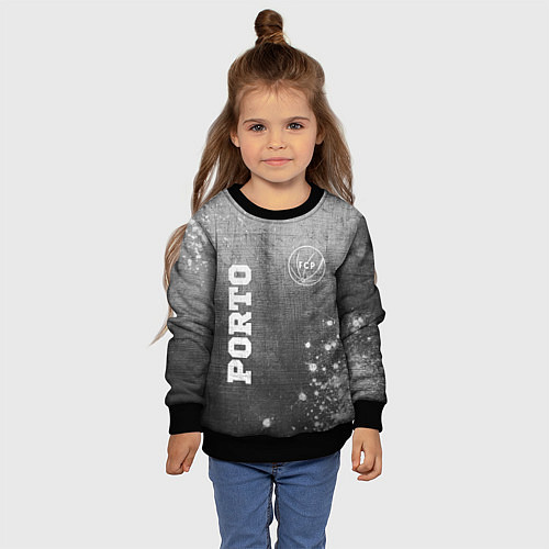 Детский свитшот Porto - grey gradient вертикально / 3D-Черный – фото 4