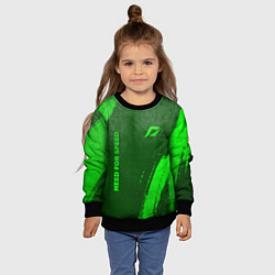 Свитшот детский Need for Speed - green gradient вертикально, цвет: 3D-черный — фото 2