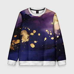 Свитшот детский Золотая краска на текстуре, цвет: 3D-белый