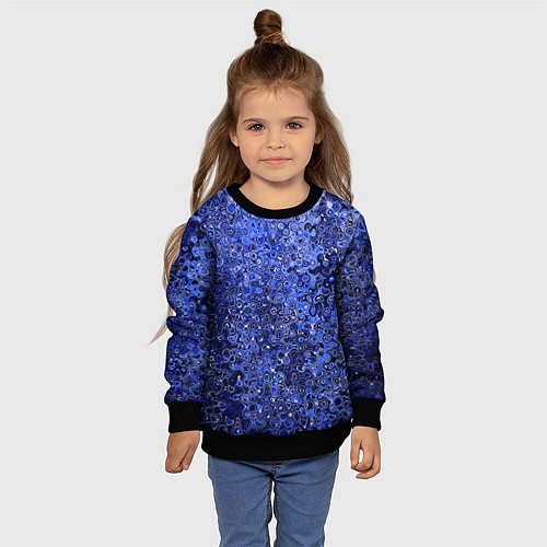 Детский свитшот Синий ультрамарин абстрактная текстура / 3D-Черный – фото 4