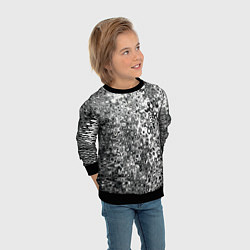 Свитшот детский Чёрно-белый абстрактная текстура, цвет: 3D-черный — фото 2