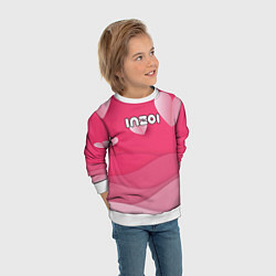 Свитшот детский Inzoi розовые сердечки, цвет: 3D-белый — фото 2