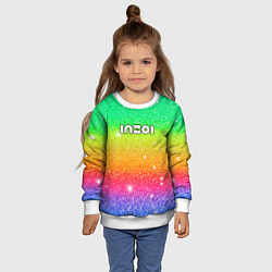 Свитшот детский Inzoi блестящий радужный фон, цвет: 3D-белый — фото 2