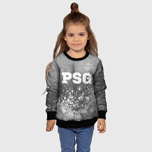 Детский свитшот PSG - grey gradient посередине / 3D-Черный – фото 4