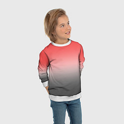 Свитшот детский Бледный красно-серый градиент, цвет: 3D-белый — фото 2