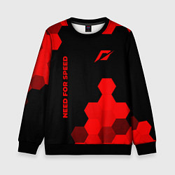 Свитшот детский Need for Speed - red gradient вертикально, цвет: 3D-черный