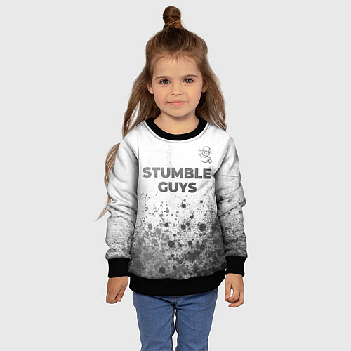 Детский свитшот Stumble Guys - white gradient посередине / 3D-Черный – фото 4