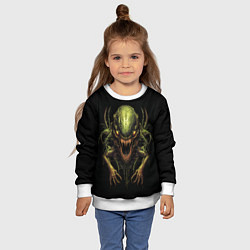 Свитшот детский Пришелец - ящер, цвет: 3D-белый — фото 2