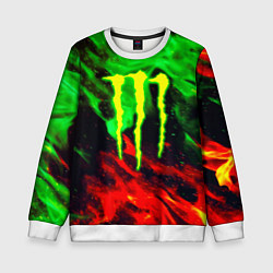 Свитшот детский Monster energy огонь лого, цвет: 3D-белый