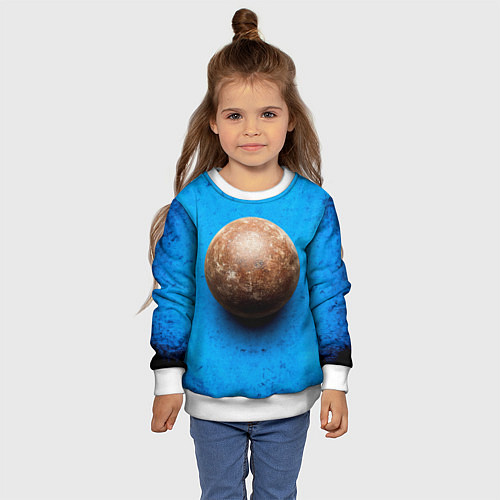 Детский свитшот Ядро для талкания на синем / 3D-Белый – фото 4