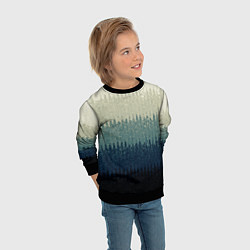 Свитшот детский Серо-синий градиент текстурированные полосы, цвет: 3D-черный — фото 2